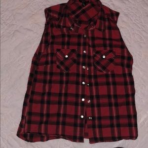 Forever 21 sleeveless flannel shirt